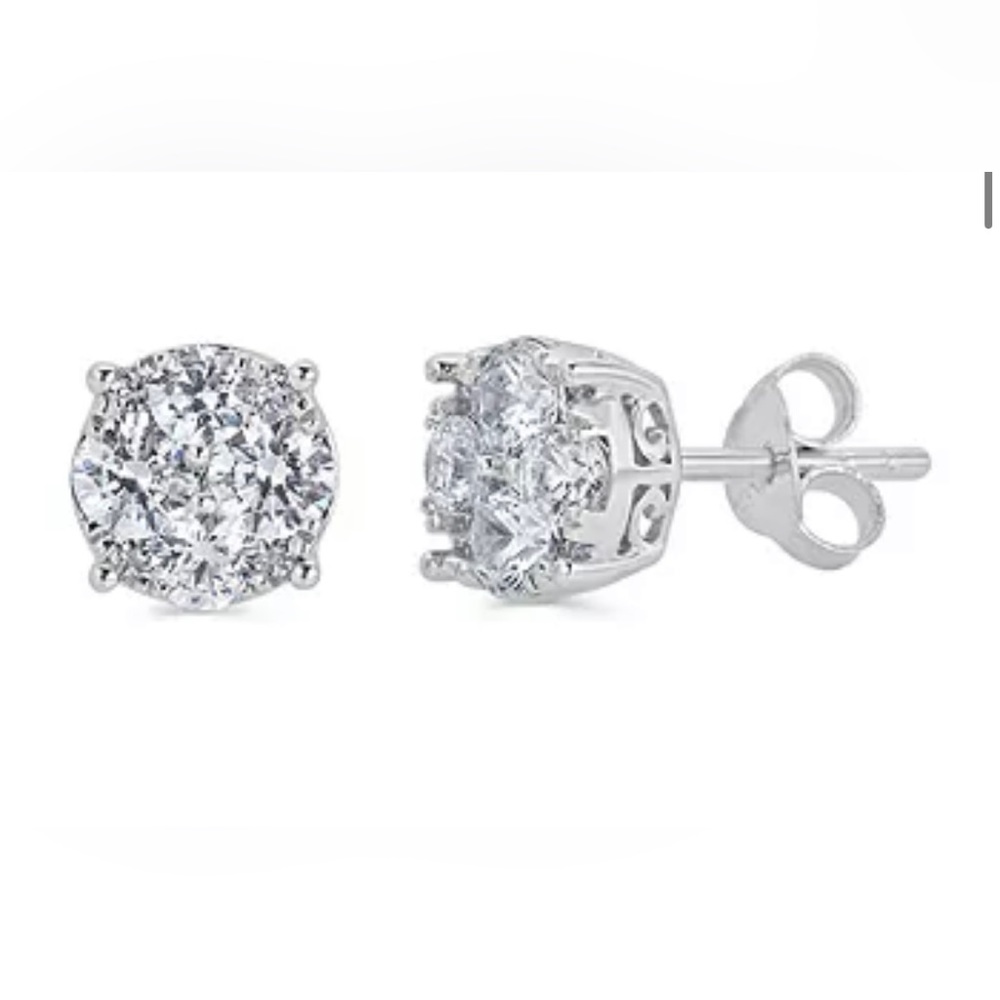 1/4 CT. T.W. Genuine White Diamond Sterling Silver 4.5mm Stud Earrings